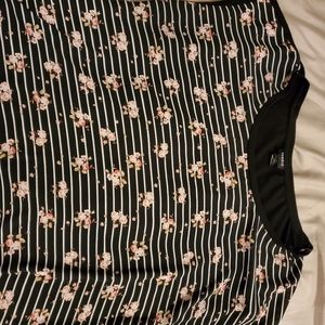 Torrid semi sheer floral and striped top size 2